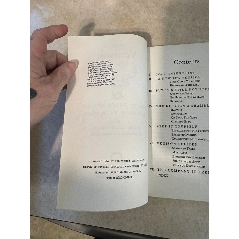 The Venison Book Audrey Alley Gorton 1982 Vintage Hunting Cookbook Paperback